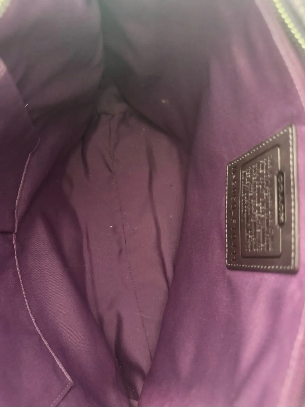 Vintage Y2K Hampton Coach Deep Purple Suede Tote Bag - Perfect Condition